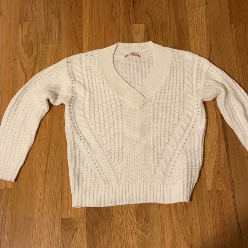White knit sweater